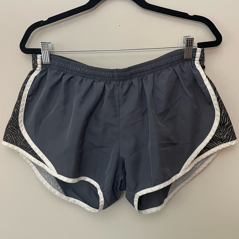 Gray Soffe Athletic Short with Zebra Print Accent